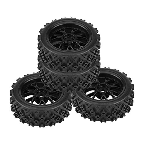 Neumáticos de Coche RC Neumático de Goma Llanta de Rueda Neumáticos de vehículos Todo Terreno de Carreras para 1/10 Escala RC Crawler Coche Todoterreno 4 unids/Set(Negro)