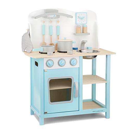 New Classic Toys Toys-11057 Kitchenette-Bon Appetit-Blue, Multicolore Color (11057)