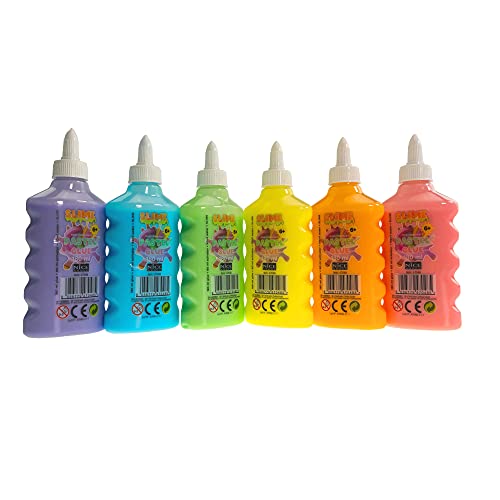 Nice Group - Pantalla Slime Glue para niños con collas Metales, Transparentes, Pastel, Purpurina y 10 activadores