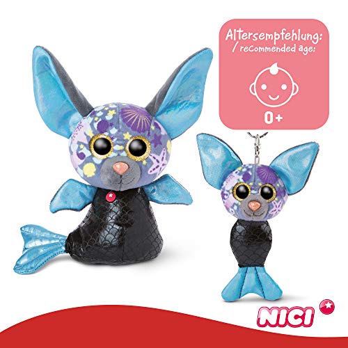 NICI 46824 Original – Glubschis Sirena murciélago Laguna–Lu 15 cm I Juguete Suave para niños Desde 0 Meses y Adultos I Animal de Peluche con Grandes Ojos Brillantes, Color Azul