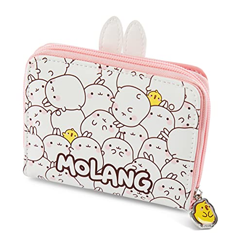 NICI- Billetera Molang con Orejas 12x9,5cm, Color Blanco (47757)