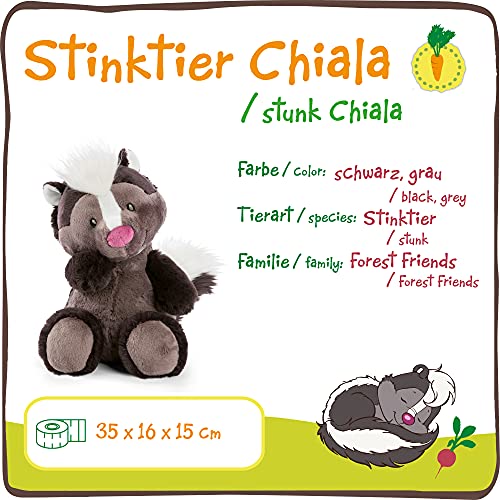 NICI Chiala la tierna 35cm – Mofetas, niños y bebés – Peluches Esponjoso para abrazar y Jugar – Juguetes Suaves para Mascotas – Colección Forest Friends, Color Negro/Gris, 35 cm (47343)