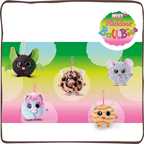 NICI- Colgante c/Banda elástica NICIdoos Ballbies, Murciélago 9cm, Color Negro (46870)