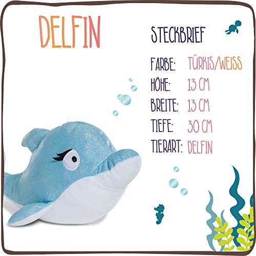 NICI- Peluche acostado delfín del-Finchen 30cm (45358)