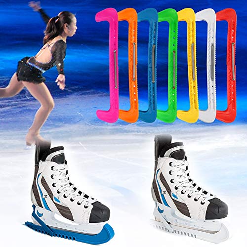 Nicoone 1 par de Fundas de Plástico para Patines de Hockey sobre Hielo con Resorte