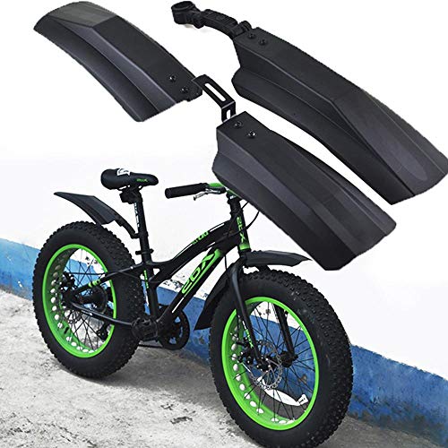 NIDUNO 1sEst Snow Bicycle Mudguard Fat Bike Fender Frontal Trasero Barro Trasero Guard por 20 Pulgadas 26 Pulgadas Fatbike MTB Bikes Ciclismo Bicicleta Fenders (Color : Front and Rear)