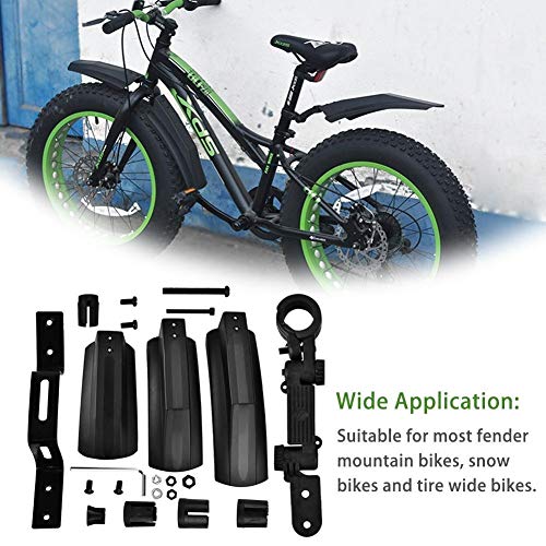 NIDUNO 1set Snow Bicycle Mudguard Fat Bike Fender 2pcs Frontal Trasero Guard de Barro Trasero para 20 Pulgadas 26 Pulgadas Fatbike MTB Bikes Ciclismo Bicicleta Fenders