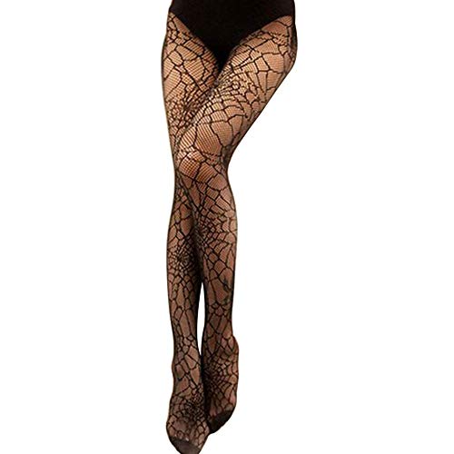 Nigoz Halloween mujeres araña malla malla bruja disfraz pantyhose medias rentables y buena calidad buena calidad