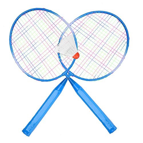 Niños Raqueta de bádminton, práctica de Entrenamiento de aleación de Nylon niños Volantes niños bádminton Accesorio(Azul)