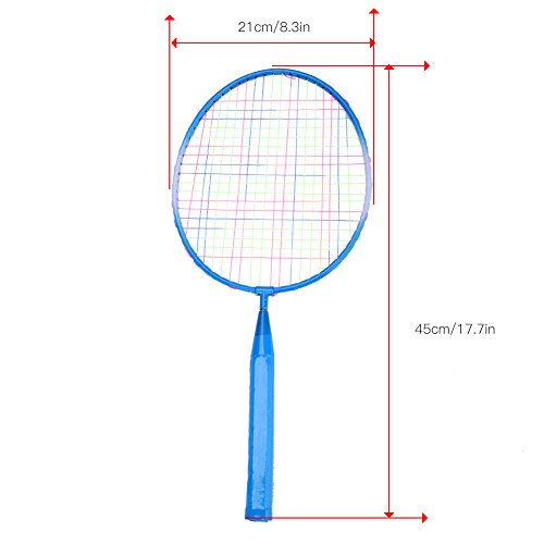 Niños Raqueta de bádminton, práctica de Entrenamiento de aleación de Nylon niños Volantes niños bádminton Accesorio(Azul)