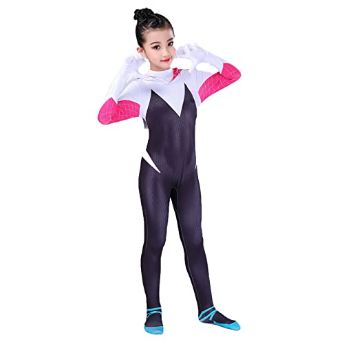 Niños Spider-gwen Body Niñas Cosplay Disfraz Halloween Show Jumpsuit Mujer Disfraz Onesies Moda Mono De Secado Rápido Ropa De Estilo Superhéroe