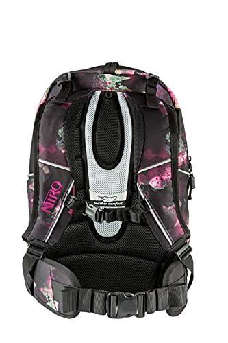 Nitro Superhero Mochila Escolar, Black Rose, Set mit Turnbeutel und Pencil Case XL Unisex, niño