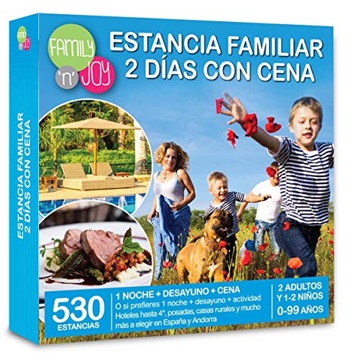 NJOY Experiences - Caja Regalo - Estancia Familiar 2 DÍAS con Cena - Más de 530 estancias Familiares con Cena a Escoger