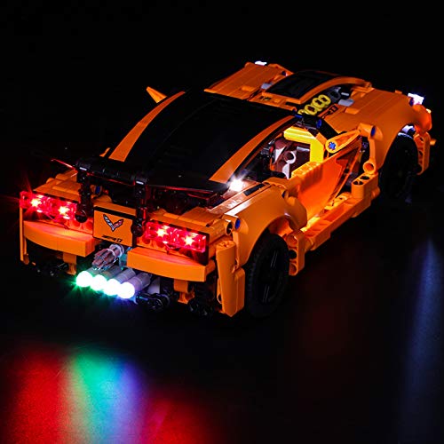 Nlne Kit De Iluminación Led para Lego Techinc Chevrolet Corvette ZR1, Compatible con Ladrillos De Construcción Lego Modelo 42093(NO Incluido En El Modelo)