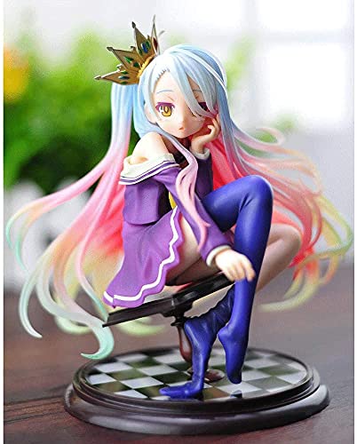 NO Game NO Life Shiro Linda Figura sentada Figura de Anime Estatua de Juguete PVC Anime Juego de Dibujos Animados Personaje Modelo coleccionables decoración de Escritorio Regalos,A