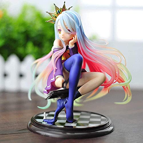 NO Game NO Life Shiro Linda Figura sentada Figura de Anime Estatua de Juguete PVC Anime Juego de Dibujos Animados Personaje Modelo coleccionables decoración de Escritorio Regalos,A