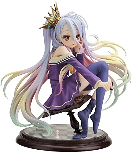 NO Game NO Life Shiro Linda Figura sentada Figura de Anime Estatua de Juguete PVC Anime Juego de Dibujos Animados Personaje Modelo coleccionables decoración de Escritorio Regalos,A