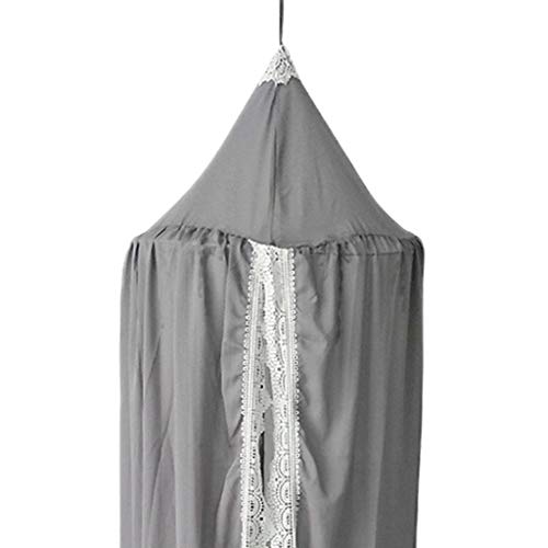 non-brand Cama con Dosel de Princesa Mosquitero de Algodón Colgante Transpirable para Niños, Decoración para Hogar Dormitorio - Gris