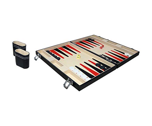 Noris 606101712 Deluxe Backgammon, el clásico de Juego en un práctico maletín con Acabado Elegante, también Adecuado para Viajes, a Partir de 8 años.