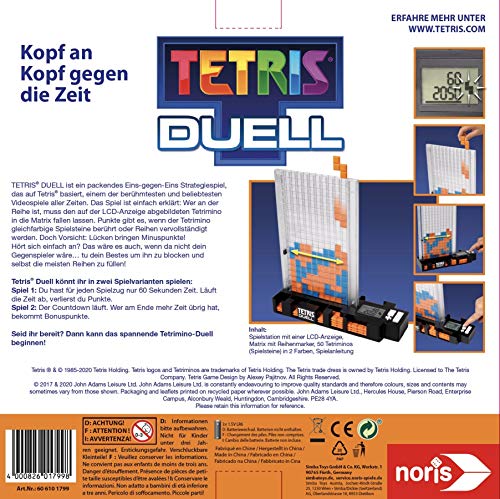 Noris 606101799 Tetris Duell, el Juego de Estrategia de uno contra uno para Grandes y pequeños, a Partir de 6 años