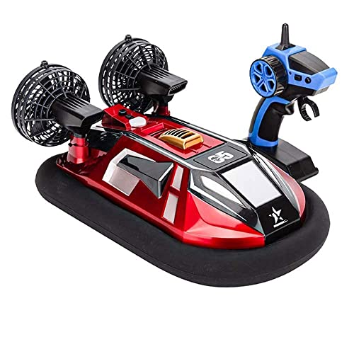 Nsddm Vehículo Anfibio de Remo de Remolque de Alta Velocidad 2. 4 GHz Inalámbrico RC Vehículo Todo Terreno de aerodeslizador Adecuado for Adultos y niños Stunt TUNCT Toys Modelo de automóviles