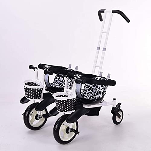 NUBAO Twin Tricycle Stroller Doble Bicicleta Bicicleta Bicicleta Cinco Modos Gratis con 3 Puntos protección de Seguridad de la Seguridad del bebé