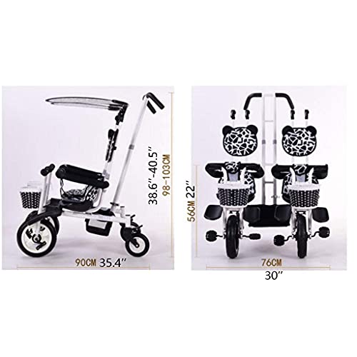 NUBAO Twin Tricycle Stroller Doble Bicicleta Bicicleta Bicicleta Cinco Modos Gratis con 3 Puntos protección de Seguridad de la Seguridad del bebé