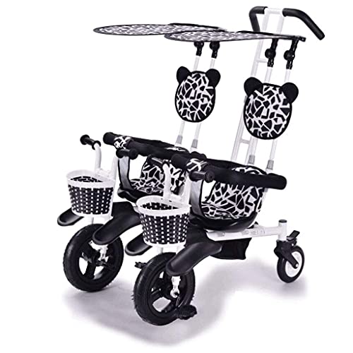 NUBAO Twin Tricycle Stroller Doble Bicicleta Bicicleta Bicicleta Cinco Modos Gratis con 3 Puntos protección de Seguridad de la Seguridad del bebé