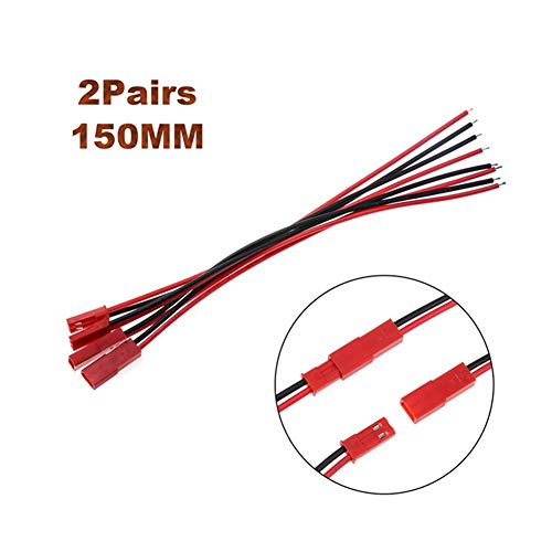 NUODI Conector del Terminal del Enchufe de conexión Helicóptero 10set 100mm Hombre Mujer Conector JST del Enchufe Cable for la batería RC BEC Bricolaje FPV Drone 2 Conectores de Clavijas Terminales