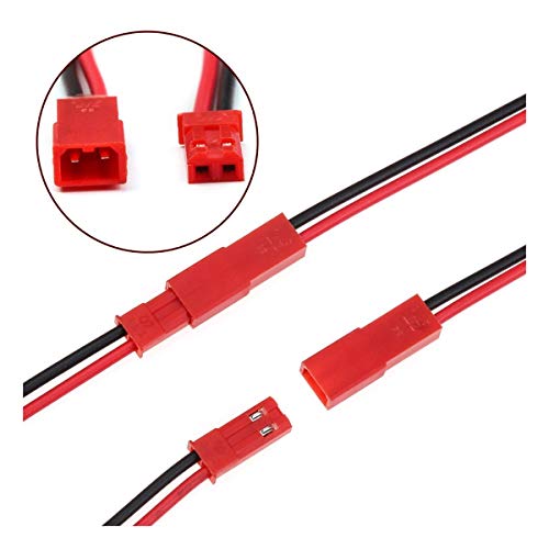 NUODI Conector del Terminal del Enchufe de conexión Helicóptero 10set 100mm Hombre Mujer Conector JST del Enchufe Cable for la batería RC BEC Bricolaje FPV Drone 2 Conectores de Clavijas Terminales