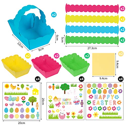 O-Kinee Canasta de Pascua, 8pcs Canasta de Pascua de Papel, Manualidades Infantiles de Pascua, Canastas de Pascua para Llenar, Cesta de Pascua Creativa, Regalo para Decoración de Pascua (8pcs)