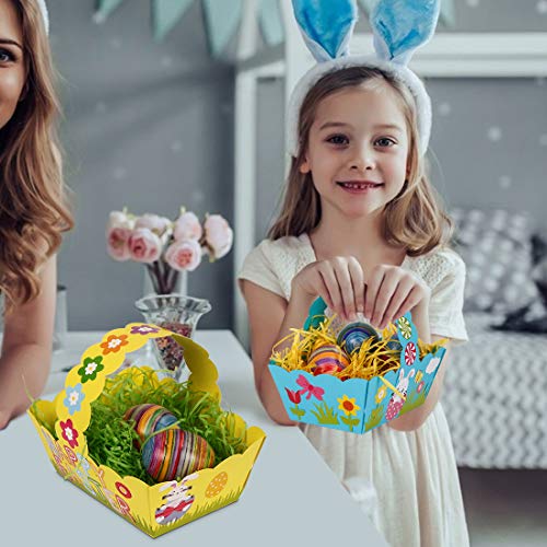 O-Kinee Canasta de Pascua, 8pcs Canasta de Pascua de Papel, Manualidades Infantiles de Pascua, Canastas de Pascua para Llenar, Cesta de Pascua Creativa, Regalo para Decoración de Pascua (8pcs)