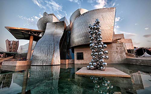 OAEC Puzzle 1000 Piezas Puzzle Adultos Rompecabezas Museo Guggenheim Bilbao, España Jigsaw Puzzle Clásica Challenging Teen Casual Puzzle Educational Game Regalo 75X50Cm