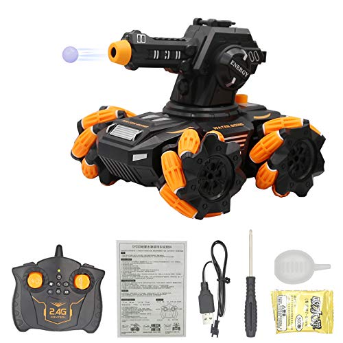 OBEST RC Tanque Coche Vehículo Blindado Teledirigido del Truco 2.4G, Puede Disparar Canicas, 360 ​°Desplazamiento Lateral Deriva, Tanque Panzer para Niños del Juguete Cumpleaños Regalo