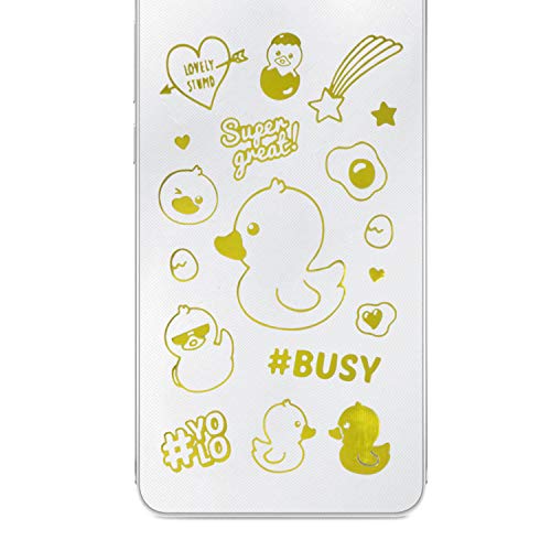 Oblique Unique® Pegatinas para teléfono móvil, funda adhesiva para smartphone, diseño de patitos y varios motivos, para scrapbooking, manualidades, decoración, color dorado