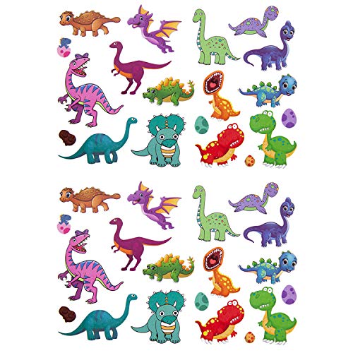 Oblique Unique® Tatuajes para niños, 38 unidades, diseño de dinosaurio temporal, para jugar en cumpleaños infantiles