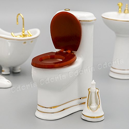 Odoria 1/12 Miniatura 5PZ Muebles de baño Decorativo para Casa de Muñecas