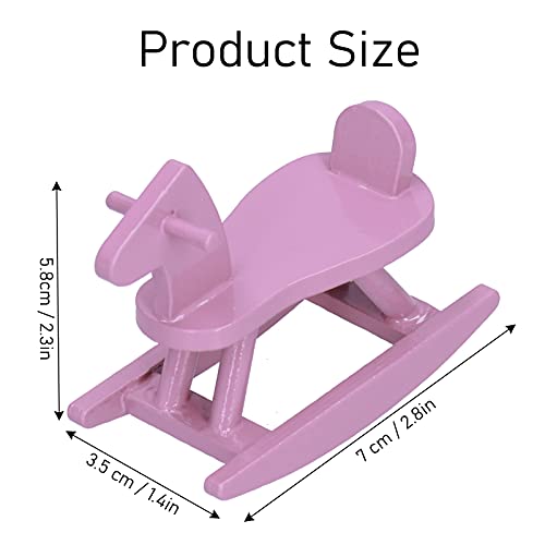 OKAT Casa de Muñecas Caballo Mecedora, Casa de Muñecas Caballo Mecedora Juguete Decorativo Lindo Exquisito Madera Simulada Vívida para Jardín de Infantes para Manualidades Bricolaje para Niños