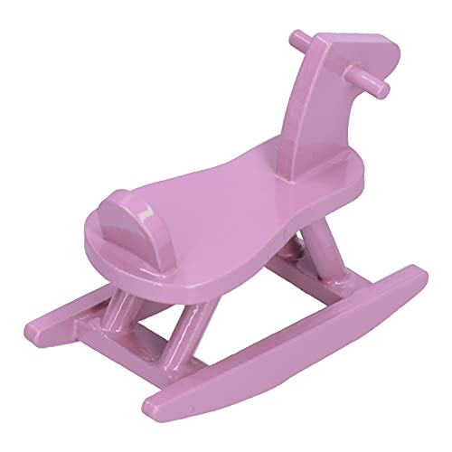 OKAT Casa de Muñecas Caballo Mecedora, Casa de Muñecas Caballo Mecedora Juguete Decorativo Lindo Exquisito Madera Simulada Vívida para Jardín de Infantes para Manualidades Bricolaje para Niños