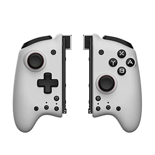 OLOK Juego de 2 mandos inalámbricos para Switch, Wireless Pro Controller con joystick, cuatro shock, giroscopio de 6 ejes, color blanco