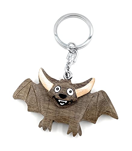 Onwomania Llavero de Madera Murciélago Flying Animal Mamífero Vampiro Colgante de Halloween Charm