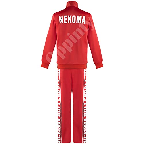 Oppinty Anime Haikyuu Nekoma High School cosplay disfraces ropa deportiva uniforme fiesta de Halloween traje XL rojo