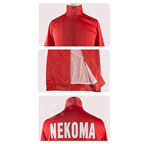 Oppinty Anime Haikyuu Nekoma High School cosplay disfraces ropa deportiva uniforme fiesta de Halloween traje XL rojo