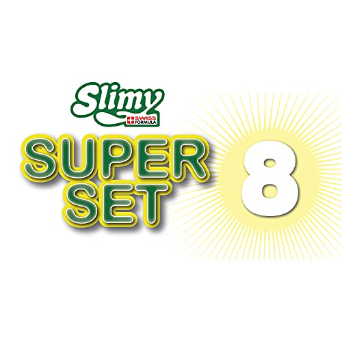 Original Slimy Super Set 8 – 800 g – 8 x 100 g vasos con diferentes variedades Slimy Slime para máxima diversión