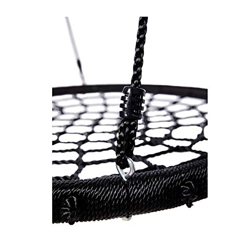 Oscilación de los niños Telaraña árbol platillo oscilación Netted palmeada Asiento for agarre y comodidad colgantes circular Árbol Conjuntos de gimnasia y columpios ( Color : Black , Size : 100cm )