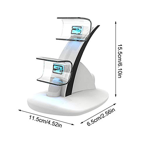 OTTF Cargador de controlador PS5, estación de carga rápida dual USB, soporte de estación de acoplamiento tipo C con luces de carga indicadoras LED