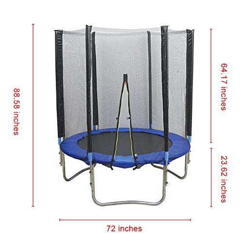 OUKANING Trampolín de jardín, trampolín para niños con Red de Seguridad, hasta máx. 300 kg, 183 cm de diámetro