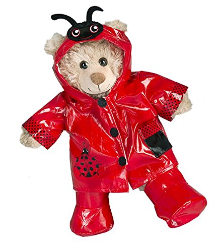 Ours To Do Un Ours. Une Histoire. Chubasquero Rojo con Capucha Ladybug para Peluche de 20 cm - Ropa para Peluche, Animal de Peluche, Oso de Peluche, Teddybear