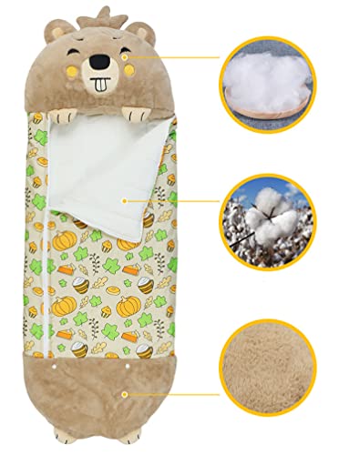 Ousyaah Saco de Dormir Almohada para Niños, 2 en 1 Almohada para Dormir Plegable Suave Animal Divertido Saco de Dormir Manta de Animales Play Pillow para Niños Niñas