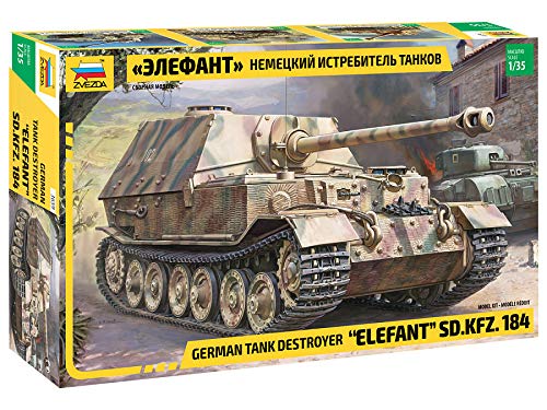 Outletdel ocio Zvezda 3659. Maqueta Tanque Blindado Aleman Elefant SD. Kfz. 184. Kit de Montaje. Escala 1/35